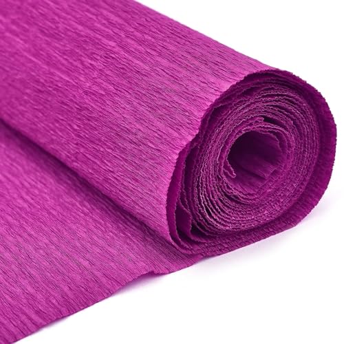 GBSONGLIANGBO Krepppapier,Krepppapier Bunt 4 Stück, 13 Farben, 50 x 250 cm, farbige Krepppapierrolle, Origami-Krepppapier, gefältelt, Bastelpapier, DIY, Blumen, Dekoration, Geschenkpapier(Rose red) von GBSONGLIANGBO