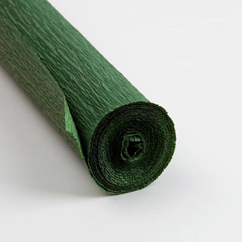 GBSONGLIANGBO Krepppapier,Krepppapier Bunt 4 Stück 50x250 cm farbige Krepppapierrolle Origami zerknittertes Krepppapier Basteln DIY Blumen Dekoration Geschenkpapier Basteln(Blackish Green) von GBSONGLIANGBO