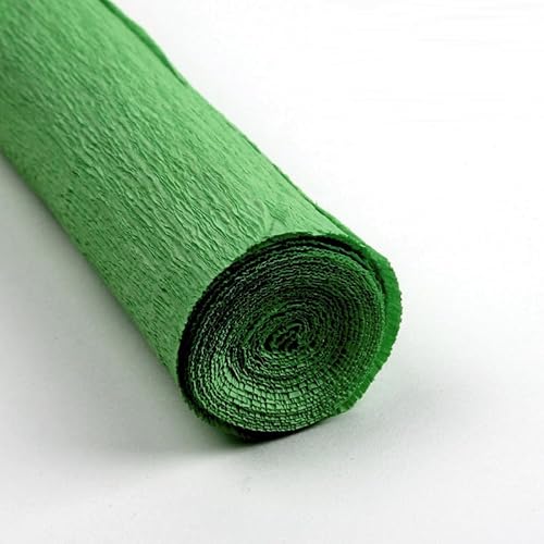 GBSONGLIANGBO Krepppapier,Krepppapier Bunt 4 Stück 50x250 cm farbige Krepppapierrolle Origami zerknittertes Krepppapier Basteln DIY Blumen Dekoration Geschenkpapier Basteln(Olive Green) von GBSONGLIANGBO