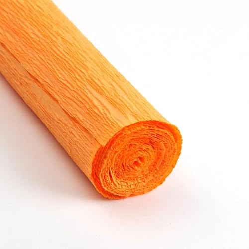 GBSONGLIANGBO Krepppapier,Krepppapier Bunt 4 Stück 50x250 cm farbige Krepppapierrolle Origami zerknittertes Krepppapier Basteln DIY Blumen Dekoration Geschenkpapier Basteln(Orange) von GBSONGLIANGBO