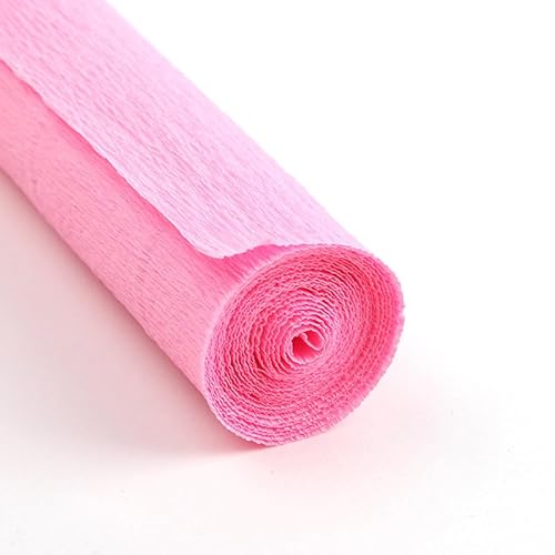 GBSONGLIANGBO Krepppapier,Krepppapier Bunt 4 Stück 50x250 cm farbige Krepppapierrolle Origami zerknittertes Krepppapier Basteln DIY Blumen Dekoration Geschenkpapier Basteln(Pink) von GBSONGLIANGBO