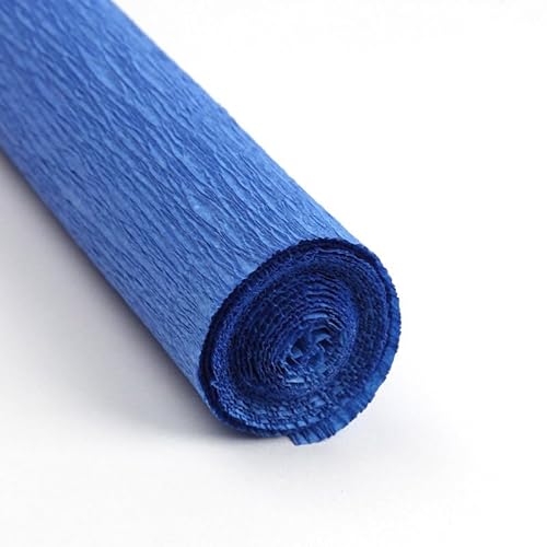 GBSONGLIANGBO Krepppapier,Krepppapier Bunt 4 Stück 50x250 cm farbige Krepppapierrolle Origami zerknittertes Krepppapier Basteln DIY Blumen Dekoration Geschenkpapier Basteln(Sapphire Blue) von GBSONGLIANGBO