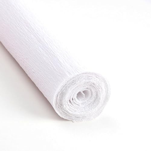 GBSONGLIANGBO Krepppapier,Krepppapier Bunt 4 Stück 50x250 cm farbige Krepppapierrolle Origami zerknittertes Krepppapier Basteln DIY Blumen Dekoration Geschenkpapier Basteln(White) von GBSONGLIANGBO