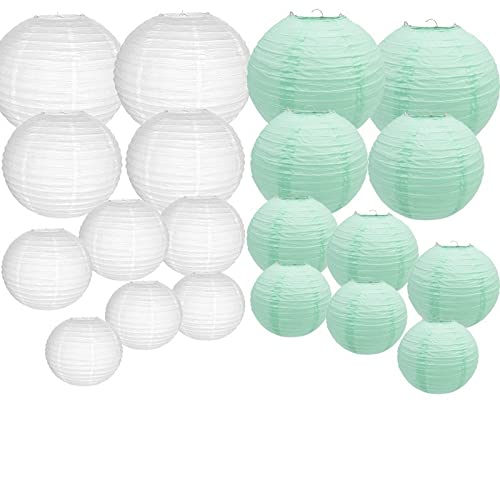 GBSONGLIANGBO Papierlampion,Papierlaternen 20 Teile/Satz 6 "-12" weiß grüne Papier Laterne Lampe Geburtstag Hochzeit Boule Papier lampionnen Dekoration GBSONGLIANGBO Papierlampion,Papierlaternen 20 Teile/Satz 6 "-12" weiß grüne Papier Laterne Lampe Geburtstag Hochzeit Boule Papier lampionnen Dekoration von GBSONGLIANGBO