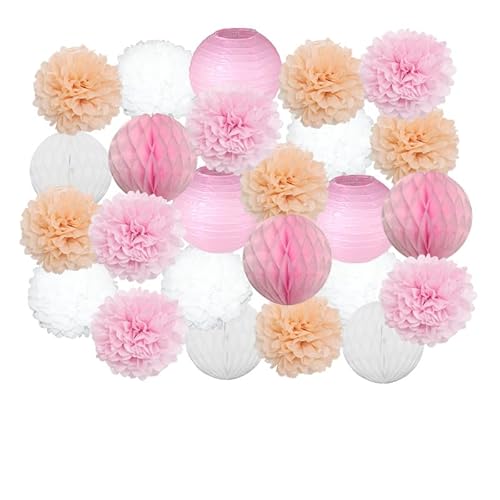 GBSONGLIANGBO Papierlampion,Papierlaternen 25 stücke Rosa/Weiß Papier Laternen Set 15 cm / 20 cm / 25 cm / 30 cm for Hochzeit Ereignis Party Dekoration Ferienbedarf Papierkugel(Style 6,10inch (25cm)) GBSONGLIANGBO Papierlampion,Papierlaternen 25 stücke Rosa/Weiß Papier Laternen Set 15 cm / 20 cm / 25 cm / 30 cm for Hochzeit Ereignis Party Dekoration Ferienbedarf Papierkugel(Style 6,10inch (25cm)) von GBSONGLIANGBO
