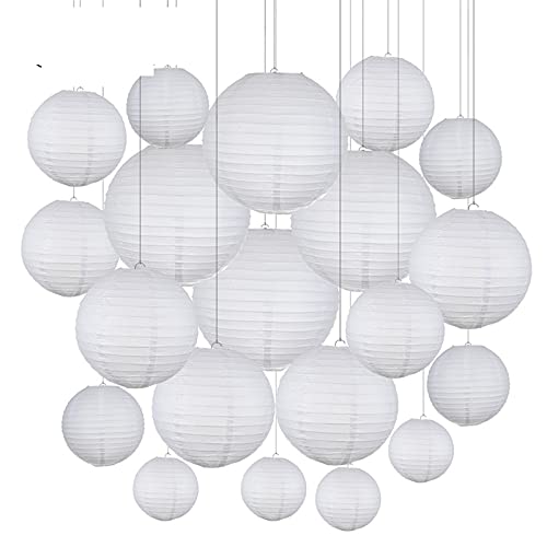 GBSONGLIANGBO Papierlampion,Papierlaternen 30 stücke Mischungsgröße Weißbuchlaternen Chinesische Papierball Lampion für Hochzeitsfest Urlaub Dekora GBSONGLIANGBO Papierlampion,Papierlaternen 30 stücke Mischungsgröße Weißbuchlaternen Chinesische Papierball Lampion für Hochzeitsfest Urlaub Dekora von GBSONGLIANGBO