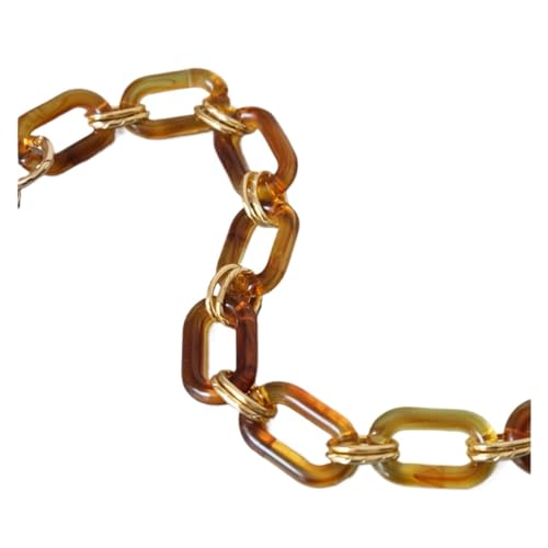 GBSONGLIANGBO Taschen Kette,Taschenkette Frau Handtasche Zubehör Teile Weiße Acrylharzkette Leopard Strap Frauen Schulterkupplungsketten(Amber 45cm) von GBSONGLIANGBO