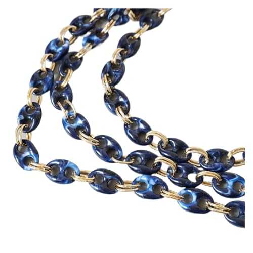 GBSONGLIANGBO Taschen Kette,Taschenkette Frau Tasche Zubehörteile Beige Blaue Acryl-Metallkettenband Frauen Schulterkupplungskette(Blue 45cm) von GBSONGLIANGBO