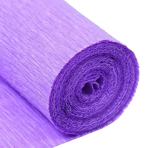 Krepppapier,Krepppapier Bunt 1 Stücke 50x250cm Farbiges Krepppapier Basteln DIY Blumen Dekoration Geschenkpapier Bastelrolle Origami Handgemachtes zerknittertes Papier(Light purplish blue) von GBSONGLIANGBO