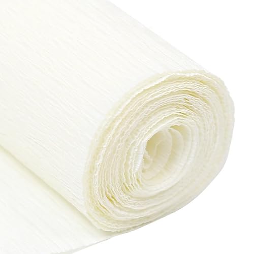 Krepppapier,Krepppapier Bunt 250 x 25 cm, 2 Rollen, Krepppapier for Selbermachen von Blumen, for Verpacken von Geschenken, Verpackungsmaterial, handgefertigtes DIY-Geschenkpapier, Basteldekor(Beige) von GBSONGLIANGBO