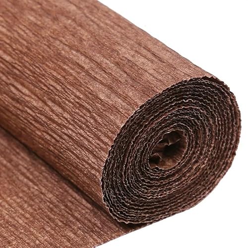 Krepppapier,Krepppapier Bunt 250 x 25 cm, 2 Rollen, Krepppapier for Selbermachen von Blumen, for Verpacken von Geschenken, Verpackungsmaterial, handgefertigtes DIY-Geschenkpapier, Basteldekor(Coffee) von GBSONGLIANGBO