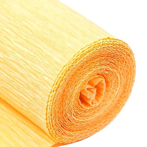 Krepppapier,Krepppapier Bunt 250 x 25 cm, 2 Rollen, Krepppapier for Selbermachen von Blumen, for Verpacken von Geschenken, Verpackungsmaterial, handgefertigtes DIY-Geschenkpapier, Basteldekor(Orange) von GBSONGLIANGBO