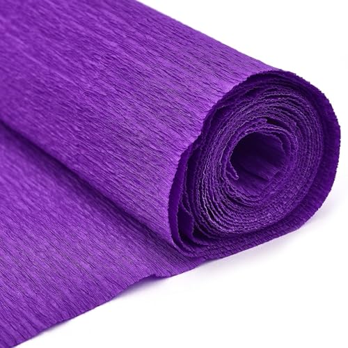 Krepppapier,Krepppapier Bunt 4 Stück, 13 Farben, 50 x 250 cm, farbige Krepppapierrolle, Origami-Krepppapier, gefältelt, Bastelpapier, DIY, Blumen, Dekoration, Geschenkpapier(Dark purple) von GBSONGLIANGBO