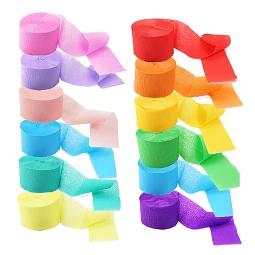 Krepppapier,Krepppapier Bunt 8 Rollen 4,5 cm * 25 Meter Krepppapier Luftschlangen Seidenpapier Rolle Blumen Basteln Herstellung Geburtstag Hochzeit Party Hintergrund DIY Dekoration(Dark green) von GBSONGLIANGBO
