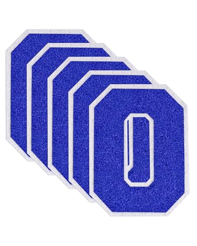 GBTBYS Varsity Letter Patches aus Chenille, zum Aufbügeln, für Rucksäcke, bestickte Applikation, Jacke, Kapuzenpullover, Taschen, Abschlussfeier, Geburtstag, Party, Blau, 5 Stück von GBTBYS