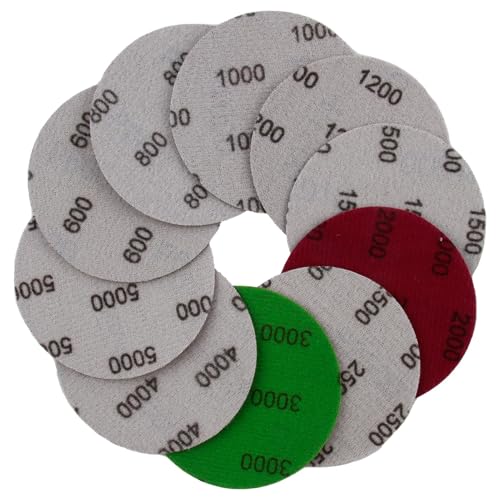 60 Stück Schleifpapier 75mm Klett, Nass- und Trocken Schleifscheiben Set, Körnung 600 800 1000 1200 1500 2000 2500 3000 4000 5000 Runde Schleifpads für Auto, Metall, Holz, Sandpapier 60 Stück Schleifpapier 75mm Klett, Nass- und Trocken Schleifscheiben Set, Körnung 600 800 1000 1200 1500 2000 2500 3000 4000 5000 Runde Schleifpads für Auto, Metall, Holz, Sandpapier von GBULTR