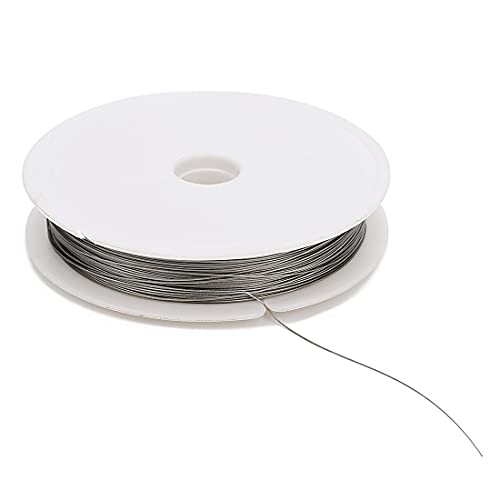 Blumendraht,Floristendraht 2 stücke Goldfarbe Edelstahldraht-Perlen-Seilschnur-Angelfaden-Zeichenfolge for DIY. Halskettenarmbänder Schmuck, die Erkenntnisse machen(Steel,Dia0.35mm x 38m) von GBZIJIE