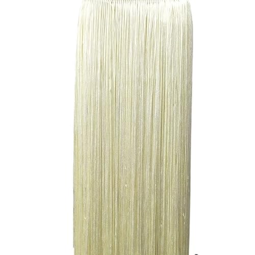 GBZIJIE Fransenborte,Fransen 1 Yard Lange 50cm Band Rand Fransen Trim Spitze DIY Zubehör Bühne Vorhänge Latin Dance Kleidung Dekoration(Beige) von GBZIJIE
