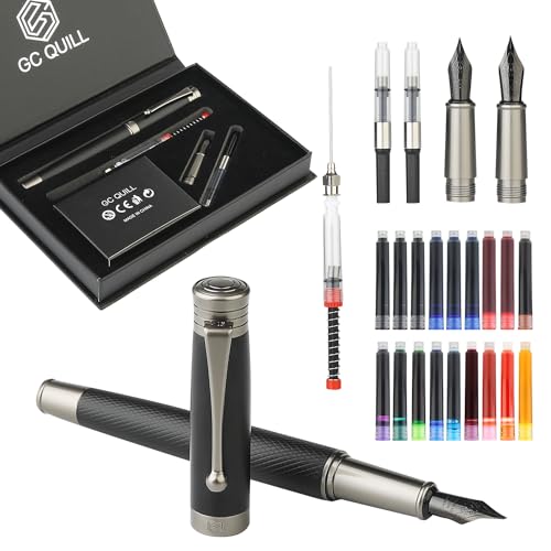 GC QUILL Füllfederhalter-Set — feine und mittlere Spitzen, inklusive 18 Tintenpatronen, Tintennachfüllkonverter und Tintenspritzenfüller, Geschenk zum Schreiben von Tagebuch-Kalligrafie — MU-13 GC QUILL Füllfederhalter-Set — feine und mittlere Spitzen, inklusive 18 Tintenpatronen, Tintennachfüllkonverter und Tintenspritzenfüller, Geschenk zum Schreiben von Tagebuch-Kalligrafie — MU-13 von GC QUILL