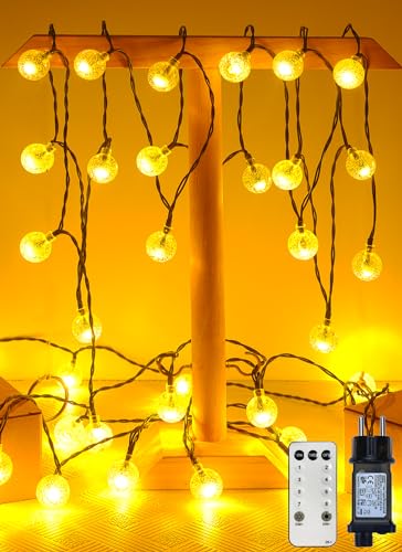GCMacau [120 LED] Lichterkette für den Innenbereich, Stecker 15 m, Lichterkette für den Außenbereich, grünes Kabel, graphitgrün, Lichter für die Dekoration von Partys, im Freien, von GCMacau