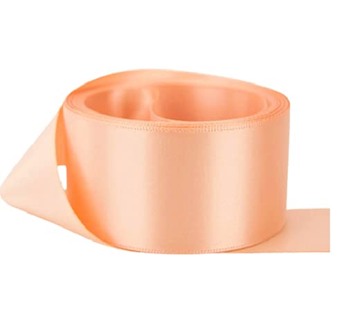 Doppelseitiges Satinband, Größe 50 mm x 10 m (Pfirsich), perfekt für Geschenke, Nähen, Partys, Dekorationen, Veranstaltungen, Kleider, Hochzeit, Weihnachten, Basteln, Schleifen, Auto, DIY, von GCS LONDON