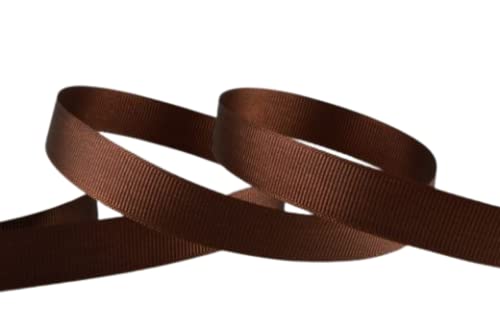 Ripsband, 23 m, Rollen für Geschenke, Nähen, Party-Dekorationen, Veranstaltungen, Hochzeit, Weihnachten, Basteln, Schleifen, DIY, Blumensträuße, Kuchen, doppelseitige Größen (6 mm, braun) von GCS LONDON