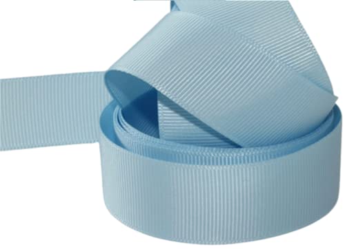 Ripsband, 5 m, für Geschenke, Nähen, Party-Dekorationen, Veranstaltungen, Hochzeit, Weihnachten, Basteln, Schleifen, DIY, Blumensträuße, Kuchen, doppelseitig, viele Farben (50 mm x 5 m, Hellblau) von GCS LONDON