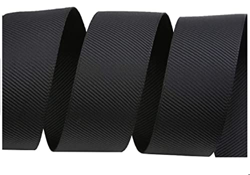 Ripsband, 5 m, für Geschenke, Nähen, Party-Dekorationen, Veranstaltungen, Hochzeit, Weihnachten, Basteln, Schleifen, DIY, Blumensträuße, Kuchen, doppelseitige Größen (50 mm, schwarz) von GCS LONDON