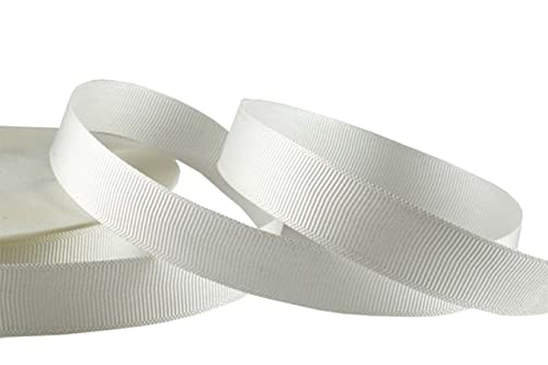 Ripsband -23 Meter / 25 Yards Rollen Nähen Geschenkpapier Schleifen Dekorationen Hochzeit Handwerk Doppelseitig Viele Farben & Größe (15mm, Off White) von GCS LONDON