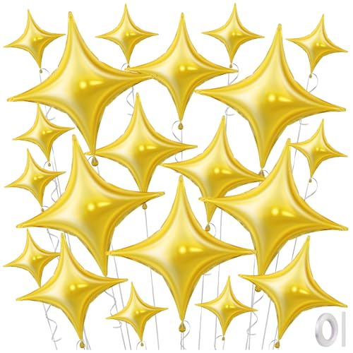 Goldene Stern-Folienballons, 20 Stück, Vierwinkel-Sternballons, große sternförmige Helium-Mylar-Ballons für Geburtstag, Babyparty, Hochzeit, Neujahr, Party-Dekorationen Goldene Stern-Folienballons, 20 Stück, Vierwinkel-Sternballons, große sternförmige Helium-Mylar-Ballons für Geburtstag, Babyparty, Hochzeit, Neujahr, Party-Dekorationen von GCTWFYK