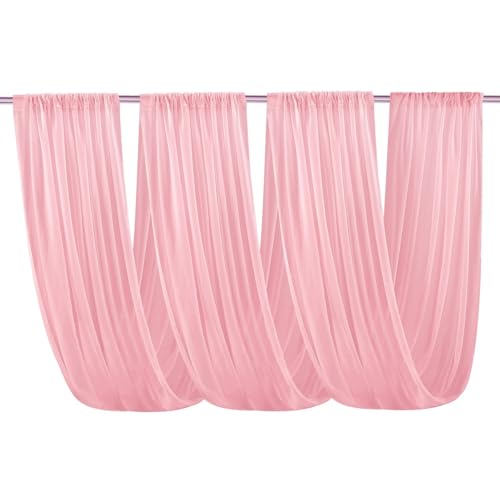 GCYEIDMA Hochzeit Vorhang Hochzeitsbogen-Dach-Decken-Dekor, transparente weiße Vorhänge, Stoffgaze-Tüllvorhang for Party-Zeremonie-Bühnenhotel-Dekoration(Color4,W150XH300CM) von GCYEIDMA