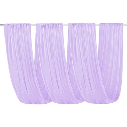 GCYEIDMA Hochzeit Vorhang Hochzeitsbogen-Dach-Decken-Dekor, transparente weiße Vorhänge, Stoffgaze-Tüllvorhang for Party-Zeremonie-Bühnenhotel-Dekoration(Light Purple,W75XH600CM) von GCYEIDMA
