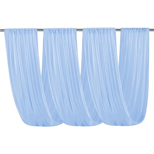 GCYEIDMA Hochzeit Vorhang Hochzeitsbogen-Dach-Decken-Dekor, transparente weiße Vorhänge, Stoffgaze-Tüllvorhang for Party-Zeremonie-Bühnenhotel-Dekoration(Sky Blue,W75XH600CM) von GCYEIDMA