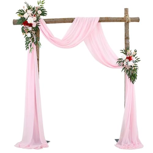 Hochzeit Vorhang 1 Stücke Weiß Hochzeit Bogen Drapieren Stoff 75X600CM Chiffon Stoff Drapieren Gardinen Sheer Hintergrund Empfang Hochzeit Zeremonie Dekor(Color1) von GCYEIDMA