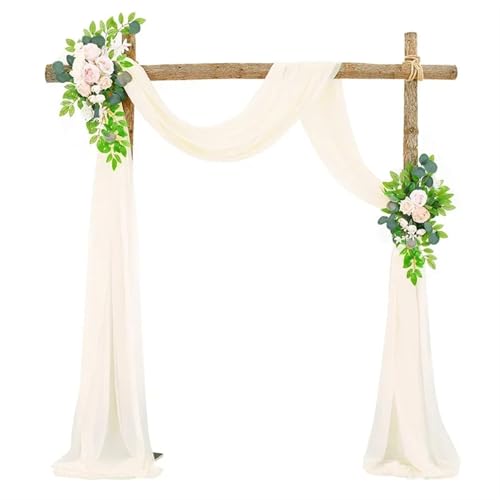 Hochzeit Vorhang 1 Stücke Weiß Hochzeit Bogen Drapieren Stoff 75X600CM Chiffon Stoff Drapieren Gardinen Sheer Hintergrund Empfang Hochzeit Zeremonie Dekor(Color16) von GCYEIDMA