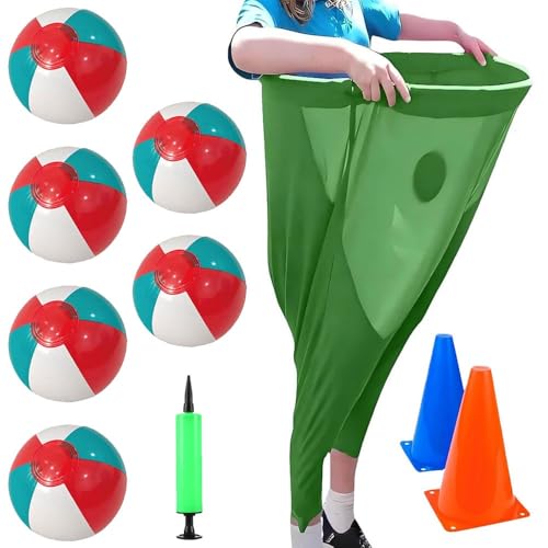 2025 Oma-Hosen-Spiel für den Garten, Oma-Hosen-Outdoor-Spiel mit Hüpfbällen, mit Luftpumpe Schild Hüpfball, Oma-Hosen-Gigant-Wurfspiel für draußen, Familientreffen-Spielset(Green) von GDAONUDK