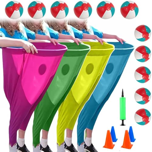 4-Teiliges Set Granny Pants Hof-Spielsets, Lustige Riesige Dehnbare Oma-Hose, Freaky Party-Spielhose Mit 11 HüPfbäLlen Und Inflator, Hofspiele, Feld-Familientreffen, Riesige Outdoor-Spiel-Sets von GDAONUDK