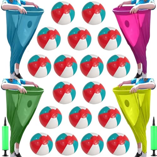 4-Teiliges Set Oma-Hosen Gartenspiele, Riesige Oma-Hosen-Spiel für draußen, mit Luftpumpen-Hüpfball, Granny Pants Yard Game, für Familientreffen im Freien(A+B+C+D) von GDAONUDK