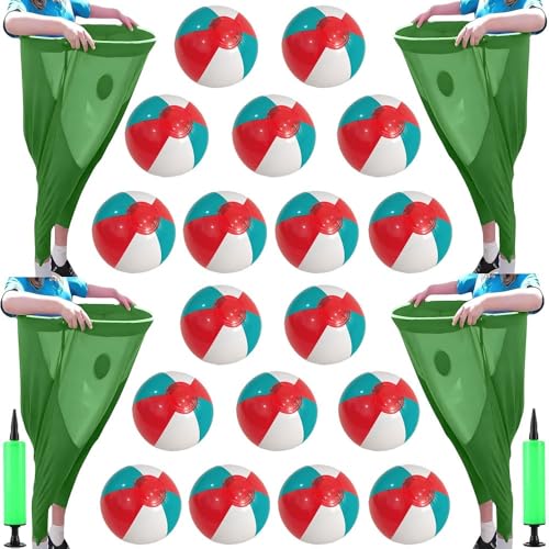4-Teiliges Set Oma-Hosen Gartenspiele, Riesige Oma-Hosen-Spiel für draußen, mit Luftpumpen-Hüpfball, Granny Pants Yard Game, für Familientreffen im Freien(Green) von GDAONUDK