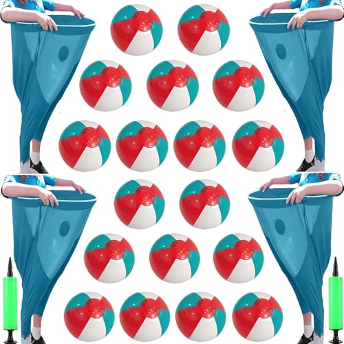 4-Teiliges Set Oma-Hosen Gartenspiele, Riesige Oma-Hosen-Spiel für draußen, mit Luftpumpen-Hüpfball, Granny Pants Yard Game, für Familientreffen im Freien(Light Blue) von GDAONUDK