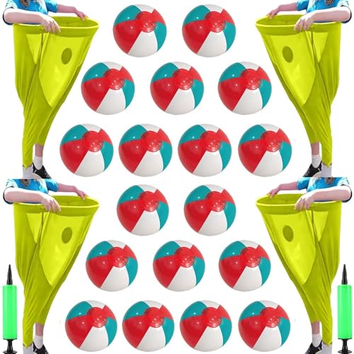 4-Teiliges Set Oma-Hosen Gartenspiele, Riesige Oma-Hosen-Spiel für draußen, mit Luftpumpen-Hüpfball, Granny Pants Yard Game, für Familientreffen im Freien(Yellow) von GDAONUDK