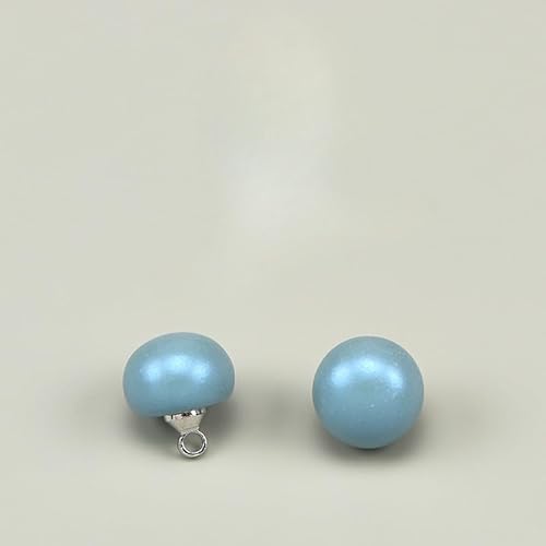 GDBZS 30pcs 10mm Himmel blau farbenfrohe kleine runde Ball Perlenknöpfe halbe runde Birnen dekorative Knöpfe für Stoff -Handwerksharz -Schaftknopf von GDBZS