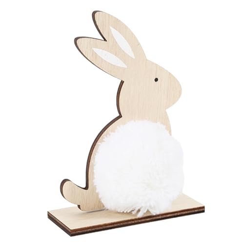 Oster-Hasenfigur aus Holz, für den Schreibtisch, schönes Tier-Ornament, festliche Dekoration, Heimbüro-Dekoration von GDFHYJN(グフン)