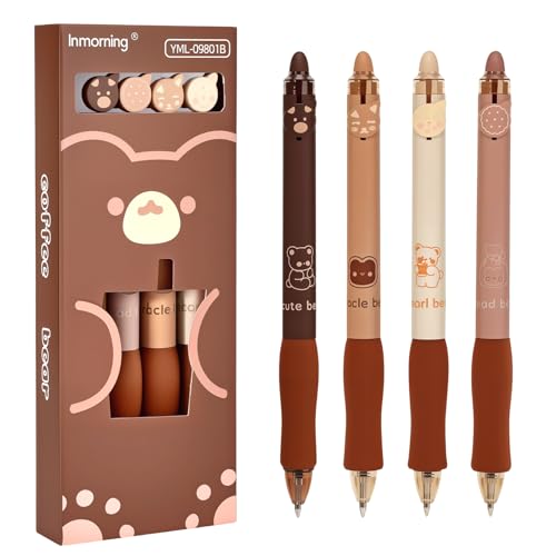 GDFJBG 4 Stück Radierbarer Kugelschreiber, Erasable Pen Set einziehbare Tintenroller Radierbar für Studenten Geschenk, Schul Bürobedarf (0,5mm Blau) von GDFJBG