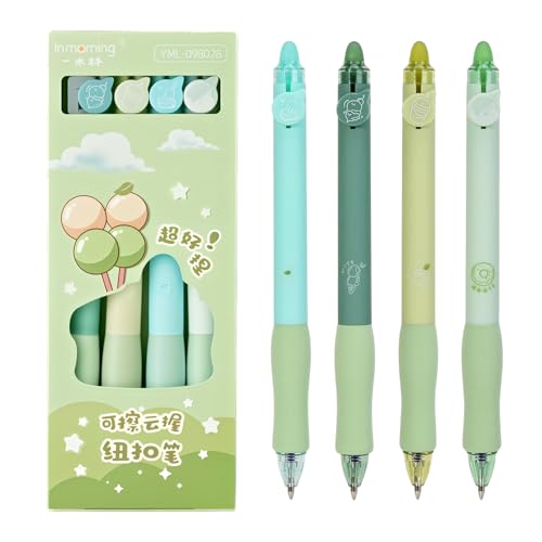 GDFJBG 4 Stück Radierbarer Kugelschreiber, Erasable Pen Set einziehbare Tintenroller Radierbar für Studenten Geschenk, Schul Bürobedarf Blau (Blau) von GDFJBG