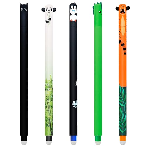 GDFJBG Radierbare Stifte Bundle-Radierbarer Kugelschreiber Cartoon Stift Radierbar 5 Erasable Pen Löschbaren Gelstiften für Kinder Studenten Schule von GDFJBG