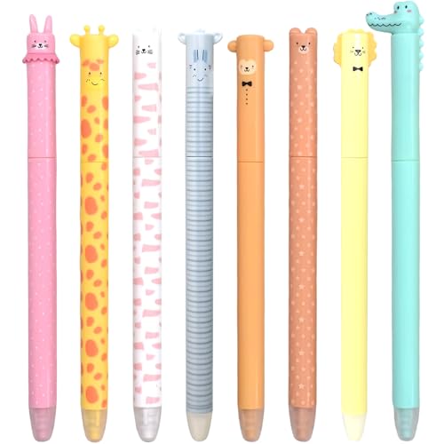 GDFJBG Radierbare Stifte Bundle-Radierbarer Kugelschreiber Cartoon Stift Radierbar 8 Erasable Pen Löschbaren Gelstiften für Kinder Studenten Schule Büro von GDFJBG