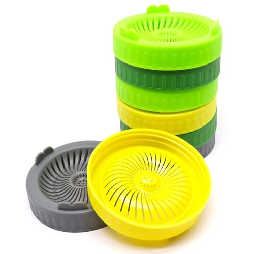 GDFYMI Keimdeckel für Einmachgläser, 86 mm breite Öffnung, Kunststoff, Einmachglas, Ausgießdeckel für Bohnensprossen, Alfalfa, Salatsprossen – 4 Farben, 8 Stück GDFYMI Keimdeckel für Einmachgläser, 86 mm breite Öffnung, Kunststoff, Einmachglas, Ausgießdeckel für Bohnensprossen, Alfalfa, Salatsprossen – 4 Farben, 8 Stück von GDFYMI