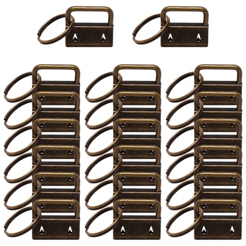 GDFYMI Schlüsselanhänger-Hardware, 2,5 cm, Schlüsselanhänger-Hardware-Set mit Spaltring für Armband, Schlüsselband, Schlüsselanhänger-Bastelset, Bastelzubehör, für Geschenke (Bronze) von GDFYMI