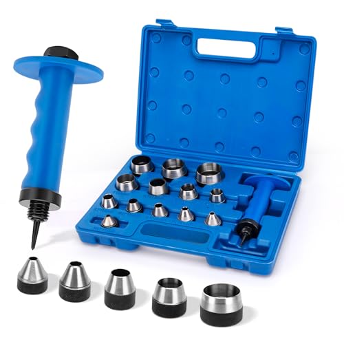 Hohlstanzer-Set mit Splintentreiberschaft, Hohlstanzer-Kit für Dichtung, Gummi-Hohllochstanzer-Set, Lederstanzer, Werkzeuge, Lochschneider-Set 3/16 bis 1-3/8 Zoll Hohlstanzer-Set mit Splintentreiberschaft, Hohlstanzer-Kit für Dichtung, Gummi-Hohllochstanzer-Set, Lederstanzer, Werkzeuge, Lochschneider-Set 3/16 bis 1-3/8 Zoll von GDLIN